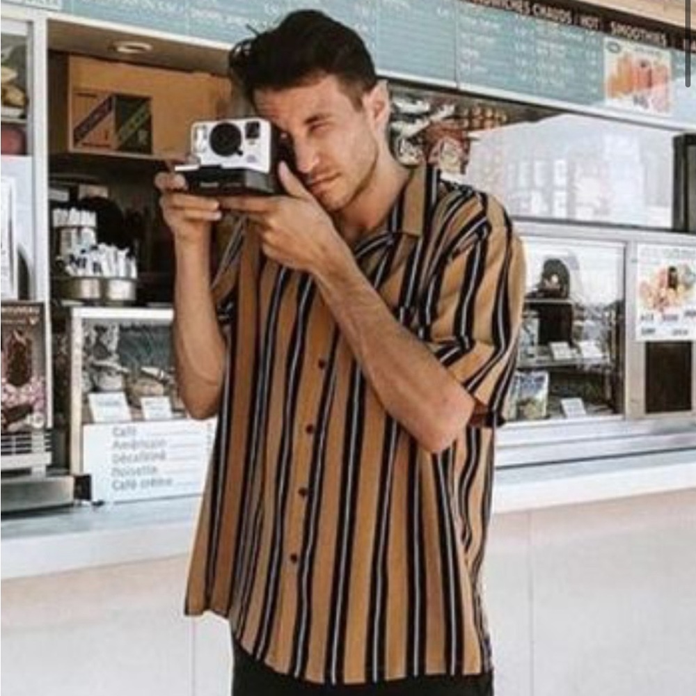 Yellow/Black Striped Button Down - image 1